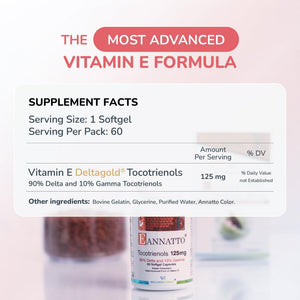 WELLNESS EXTRACT Eannatto Tocotrienols Vitamin E Supplements Tocopherol Free, Non-GMO, Gluten Free & Antioxidant (125MG 60 Softgels) - PrimeBioHealth - canada supplements