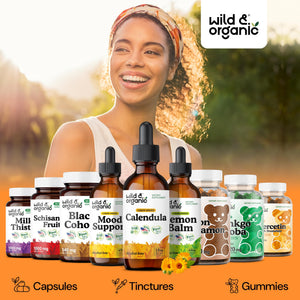 Wild & Organic Calendula Flowers Supplement - Antioxidant, Immune & Skin Support - Add to Tea Extract Drops - Calendula Herb Tincture - Vegan, Alcohol & Sugar-Free - 4 fl oz - PrimeBioHealth - canada supplements