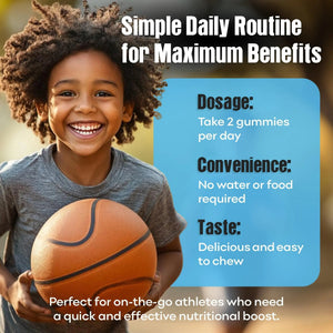 Youth Athletic Gummies – Kids Multivitamin Gummies with Essential Nutrients, Immune & Energy Support, Vegan & Gelatin-Free - PrimeBioHealth - canada supplements