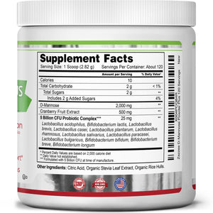 Zazzee D-Mannose Powder Plus, 2000 mg, 67 Servings, Plus 5 Billion CFU Probiotics and Pure Cranberry Juice Extract, Certified Kosher, Free Scoop, 6.67 oz, Urinary Tract Support, Non-GMO, All-Natural - PrimeBioHealth - canada supplements