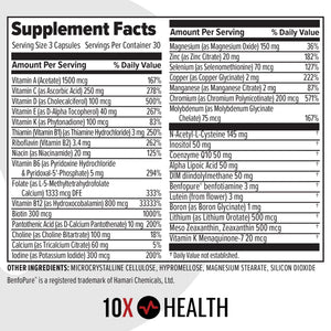 10X Health Optimize Methylated Multivitamin for Men - 90 Capsules, 34 in 1 Formula with 800 mcg of Vitamin B12, 5-MTHF, NAC - PrimeBioHealth - canada supplements