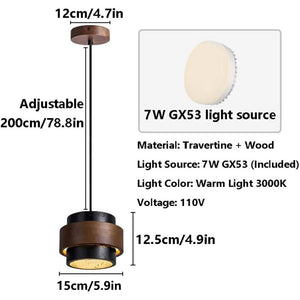 JIANGXMF Nordic Natural Travertine Pendant Light Wabi-sabi Stone Chandelier Retro Industry Hanging Ceiling Lamp for Bedroom Bedside Study Dining Table Lighting (Black) JIANGXMFBuy Supplements Australia