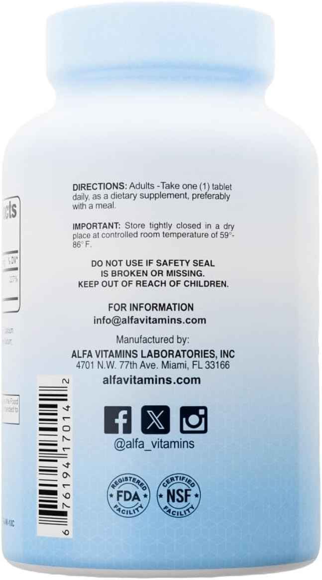 Zinc Gluconate 200 mg by Alfa Vitamins - Boost Immune System - Promote Healthy Skin - 100 Tablets