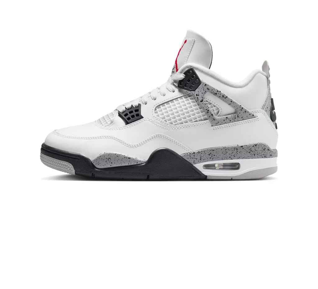 Nike Mens Air Jordan 4 Retro Running, SUMMIT WHITE/FIRE RED-CEMENT GREY-BLACK, 8 UK (9 US)