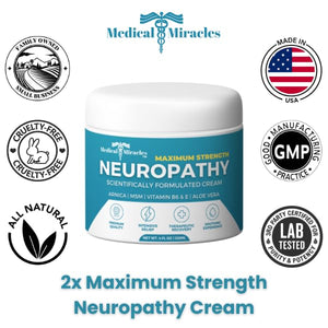 Medical Miracles Neuropathy Cream | Nerve Therapy Max-Potency Relief Cream for Feet, Hands, Legs, and Toes - Enriched with Arnica, Vitamin B6, Aloe Vera, MSM - Crafted for Exceptional Relief 4oz Medical MiraclesBuy Supplements Australia
