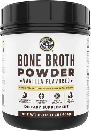 Left Coast Performance Vanilla Bone Broth and Multi Collagen Powder for Joint, Hair, Skin, and Nails Support