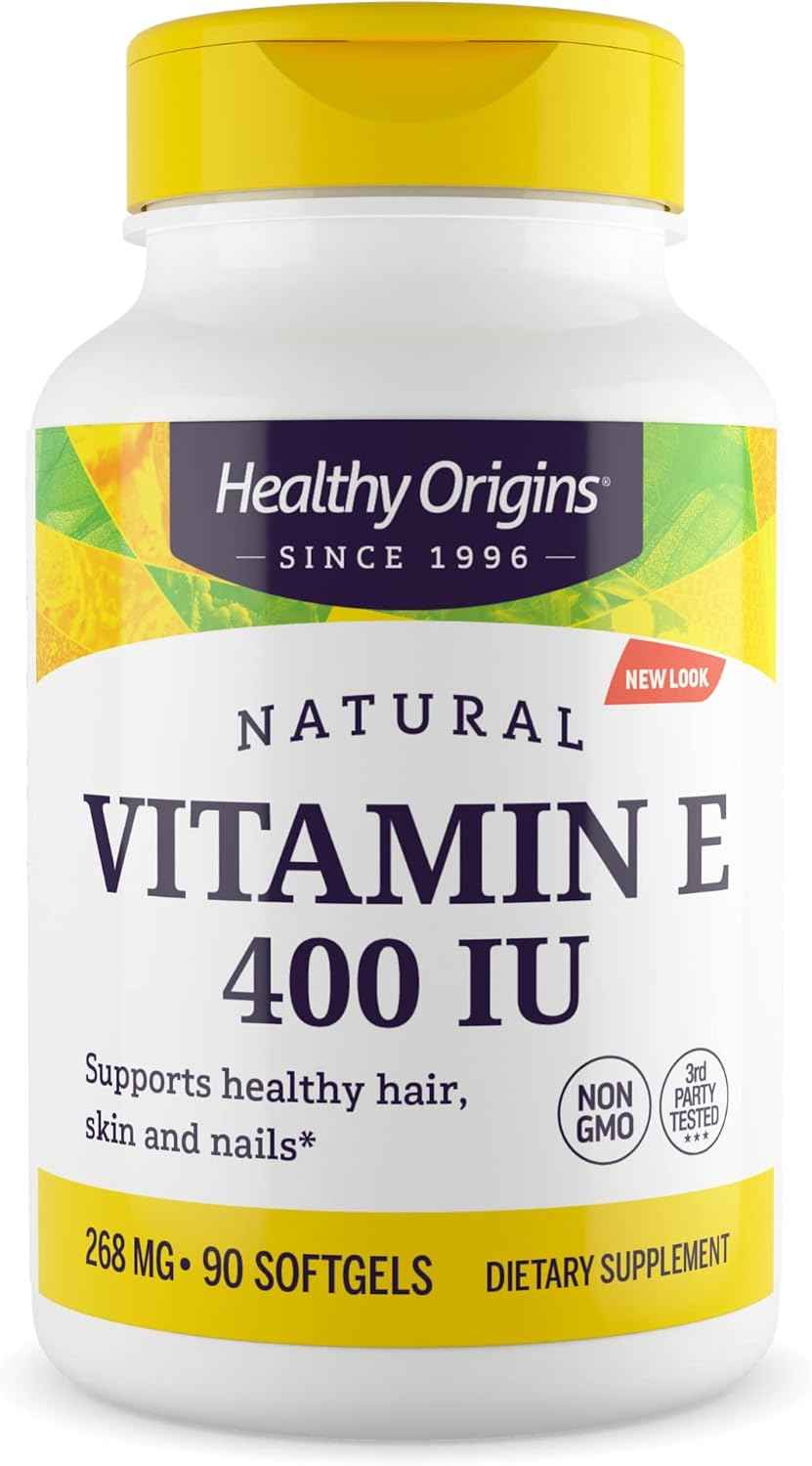 Healthy Origins Vitamin E 400 IU, Natural Mixed Tocopherols, 90 Softgels