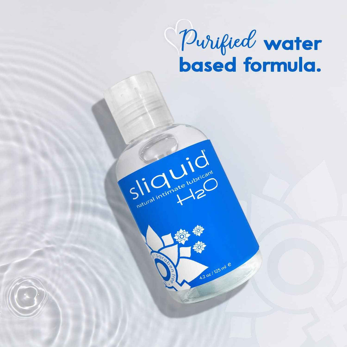 Sliquid H2O Water Based Lube Lubricant for Sex, Glycerin Free Personal Lubricant (4.2 Oz) Clear, Unscented
