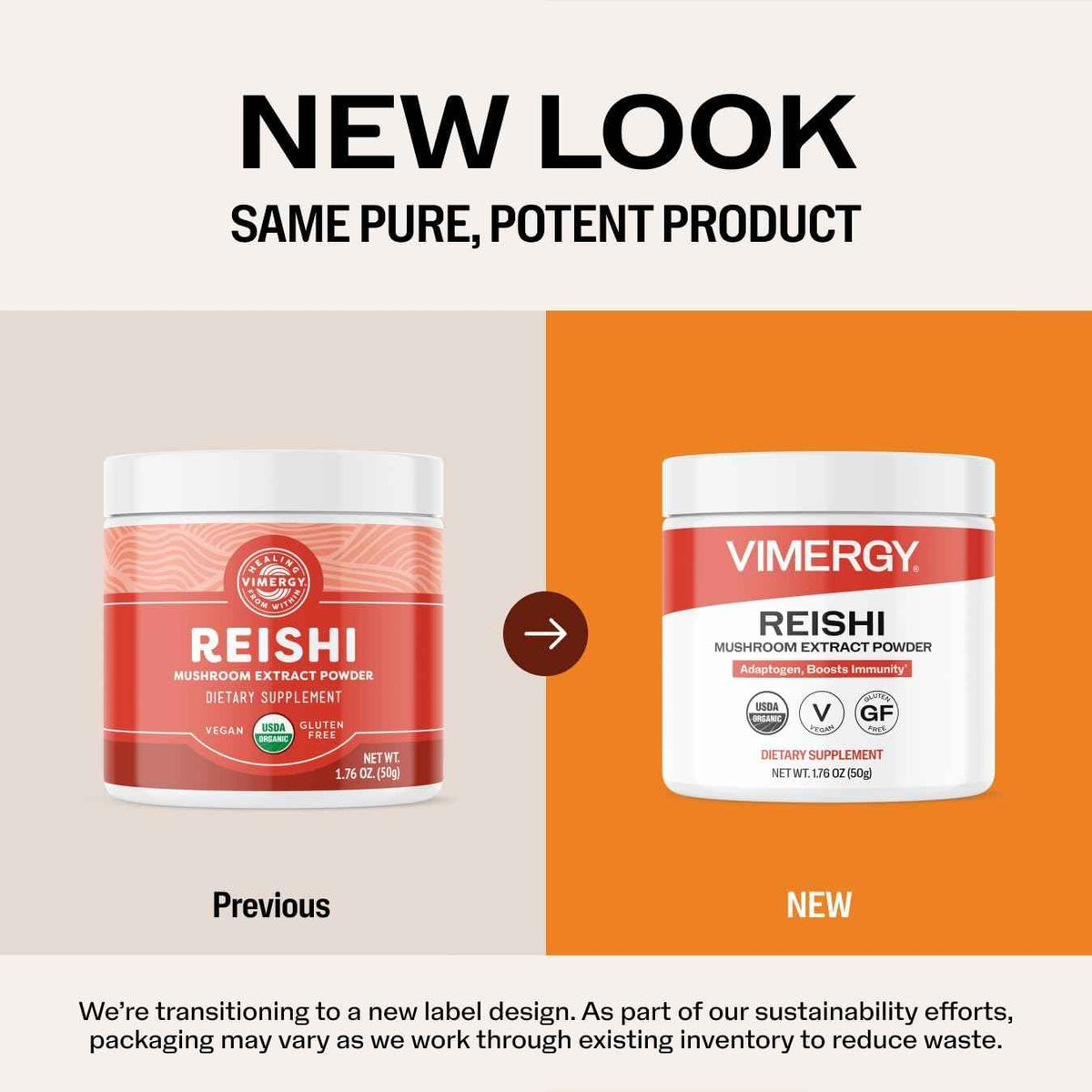 Vimergy Reishi Powder – Superfood Cellular Support* – Benefits Immune Health* – USDA Certified Organic, Vegan, Paleo-Friendly, Gluten-Free – 33 Servings