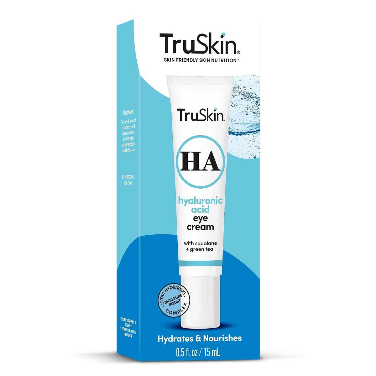 TruSkin Hydrating Eye Cream for Dark Circles & Puffiness, 0.5 fl oz | With Hyaluronic Acid, Squalane and Green Tea to hydrate, brighten and visibly smooth the under eye area