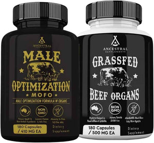 Ancestral Supplements FEM & Mofo Bundle – His & Hers Grass Fed Organ Supplements – Supports Hormone Balance, Energy, Vitality & Wellness – Pasture Raised Beef Organ Multivitamin for Men & Women
