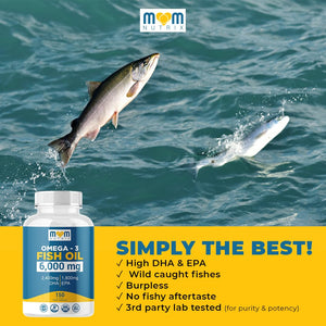 Omega 3 Fish Oil with Maximum EPA DHA - Supports Brain, Liver, Heart & Immunity - Made in The USA - 150 Softgels MOM NUTRIX buy supplements Au