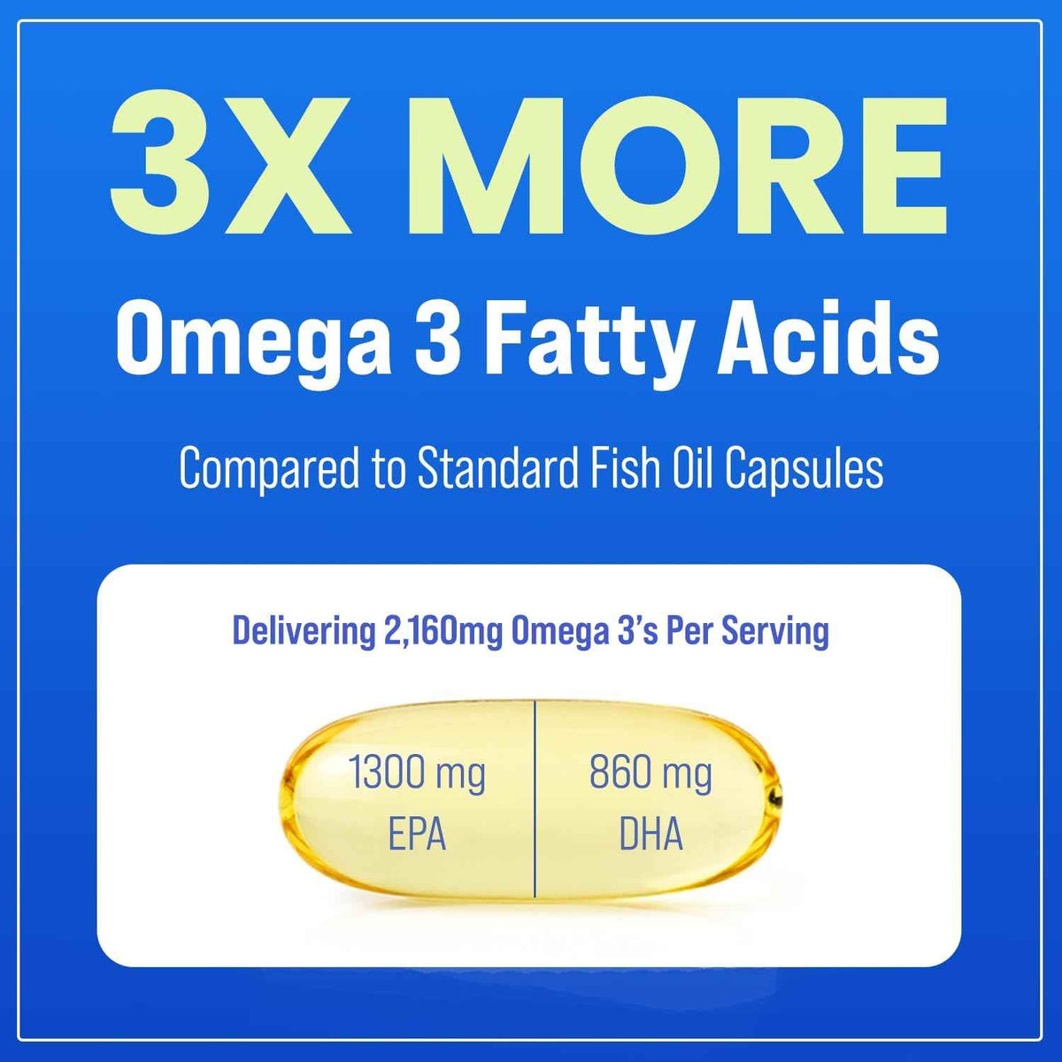 Triple Strength Omega 3 Fish Oil 3600 mg | EPA & DHA | 180 Softgels | Burpless Fish Oil Supplement, Wild Caught | Over 2100mg Omega-3 Fatty Acids Supplements | Natural Lemon Flavor Omegas 3 Pills