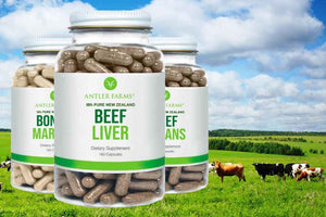 Antler Farms New Zealand Primal Pack - 3 Bottle Bundle | Grass Fed Beef Liver, Beef Organs, Bone & Marrow Supplement Bundle, Cold Processed, Pure and Clean, 3 Bottles
