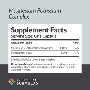 Professional Formulas Magnesium Potassium Complex – Highly Absorbable Magnesium (Malate & Citrate) and Potassium Citrate – Supports Healthy Muscle, Nerve, Heart, and Electrolyte Balance – 90 Capsules PROFESSIONAL COMPLEMENTARY HEALTH FORMULAS buy supplements Au