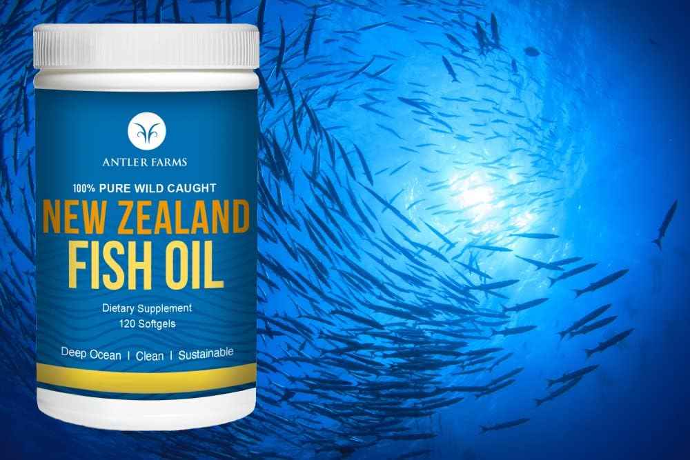 Antler Farms - 100% Pure Wild Caught New Zealand Fish Oil from Deep Ocean, Cold Water Fish, 120 Softgels - Clean, Fresh Omega-3 EPA + DHA Supplement, Keto Friendly, Super Clean | 100% Pure Fish Oil Supplement from Deep Ocean, Cold Water Fish, Clean, Fresh