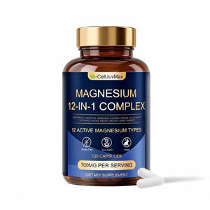 Magnesium 12-in-1 Complex 700mg, with Glycinate & Citrate, Vegan Supplement for Daily Wellness, 120 Capsules (1) WOJJ buy supplements Au