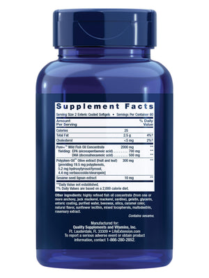 Life Extension Super Omega-3 EPA/DHA Fish Oil, Sesame Lignans & Olive Extract – Heart Health, Brain Health, Inflammation Health Support, Gluten-Free, Enteric-Coated, Non-GMO, 120 Softgels Life ExtensionBuy Supplements Australia