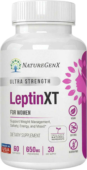 NatureGenX LeptinXT for Women – Weight Management with Green Coffee Bean, Garcinia & Green Tea Extract – Gluten-Free, Non-GMO, Vegan – 60 Capsules (1-Month Supply)
