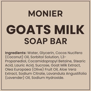 MONIER Goat Milk Soap Bar For Dry & Sensitive Skin - 100% Natural & Organic | Skin Care, Enriched With Shea Butter, Use On Face, Body & Hands, For Men, Women, Kids & Baby (Lavender, 3 Pack)