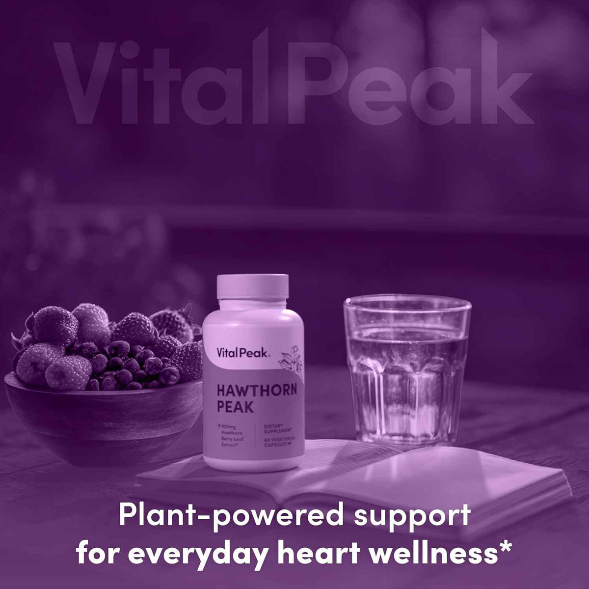 Vital Peak® Hawthorn Peak 900 mg - Supports Heart & Cardiovascular Health - Hawthorn Berry Leaf Extract Supplement - Promotes Overall Wellness - Vegan, Gluten Free, Dairy Free, Non-GMO - 60 Capsules