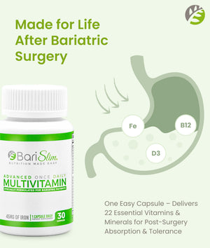 BariSlim Advanced Once Daily Bariatric Multivitamin Capsule - 45 mg of Iron - Bariatric Vitamin for Post Bariatric Surgery Including Gastric Bypass and Gastric Sleeve | 30 Day Supply BariSlim buy supplements Au