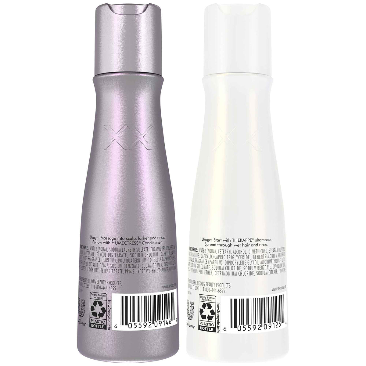 Nexxus Travel Shampoo and Conditioner, Therappe & Humectress, 3 Oz Ea | Ultimate Moisture Protein Treatment for Dry, Damaged Hair with Elastin Protein & Green Caviar | Hair Products for Women & Men