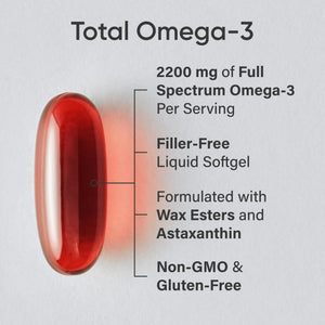 Sports Research® Total Omega-3 Fish Oil 2200mg - Made from Antarctic Krill w/Astaxanthin, Wild Sockeye Salmon & Alaska Pollock - 960mg of EPA & DHA - 120 Softgels Sports Research buy supplements Au