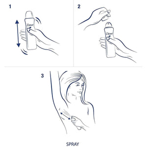 Dove Dry Spray Antiperspirant - Invisible - Sheer Fresh - Net Wt. 3.8 OZ (107 g) Per Can - Pack of 3 Cans