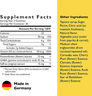 RESCUE Bach Plus Mood & Stress Support Gummies, Daytime Dietary Supplement with Passionflower, GABA, Saffron & Vitamin D, Natural Orange Flavor, Vegan & Gluten-Free, 3 Pack, 180 Count Total RESCUEBuy Supplements Australia