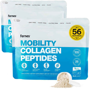 Mobility Collagen Peptides Powder - Glucosamine, Chondroitin, Hyaluronic Acid & Liposomal Vitamin C Joint Bone & Cartilage Support Grass-Fed Type I & III Keto & Paleo 28 Servings, 11.83 oz