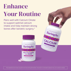 BariMelts Bariatric Multivitamin with Iron, 60 Fast-Dissolving Tablets (1-Month Supply), Sugar-Free Bariatric Vitamins for Women, Natural Fruit Flavor BariMelts buy supplements Au