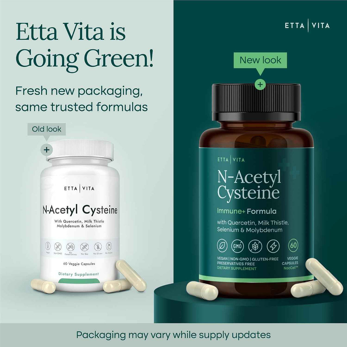 Etta Vita Vegan Liver Detox & Cleanse - NAC Supplement N-Acetyl Cysteine 600mg with Quercetin, Milk Thistle, Molybdenum & Selenium, N-Acetyl-Cysteine Capsules for Immune Support & Respiratory