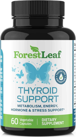 Thyroid Support for Women and Men with Iodine - Energy, Focus & Power Thyroid Supplement - All Natural Herbal Mineral and Vitamin Complex with B12, Zinc, Selenium, Ashwagandha - 60 Vegetarian Capsules
