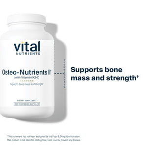 Vital Nutrients Osteo-Nutrients II - Vitamin K2 + D3, Calcium, Boron, and Magnesium for Bone Strength* - Healthy Heart Support - Vegetarian Supplement - Gluten, Dairy, Soy Free - 240 Capsules Vital NutrientsBuy Supplements Australia