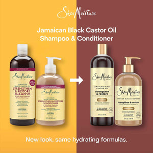 SheaMoisture Shampoo & Conditioner Set, Jamaican Black Castor Oil | Strengthen & Restore Repair Treatment for Dry, Damaged Hair | Wavy, Coily, Kinky & Curly Hair | Shea Butter, Peppermint & ACV