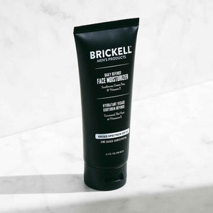 Brickell Men's Daily Defense SPF20 Face Moisturizer for Men, Moisturizing Mineral Sunscreen, Hydrates & Protects Skin Against Harmful UVA/B Rays, With Zinc, Green Tea, & Vitamin E, 3.4oz, Unscented
