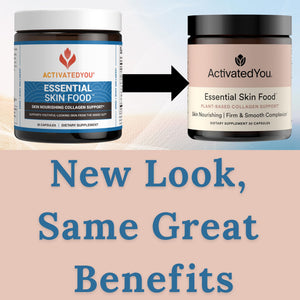 ACTIVATEDYOU Essential Skin Food, Advanced Skincare Collagen Elastin Support Supplement for Aging Skin, Helps Improve Appearance of Face Texture, Sagging w/Dermaval, Vitamin C (30 Count (Pack of 3)) ACTIVATEDYOUBuy Supplements Australia