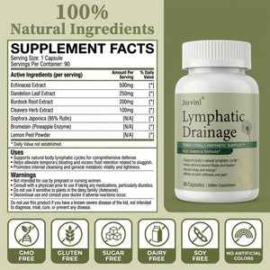 Lymphatic Drainage Capsules - Ease Body Heaviness & Facial Puffiness - Supports Natural Fluid Balance & Metabolism、Joint Discomfort - with Echinacea & Dandelion - 90 Vegan Capsules & Non-GMO Jorvinl buy supplements Au