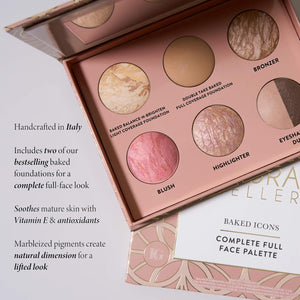 LAURA GELLER Baked Icons Complete Full Face Palette, Light | All-in-One Makeup Palette with Baked Foundations, Blush, Bronzer, Highlighter, Eyeshadows | Coverage for Mature Skin | Travel-Friendly LAURA GELLER NEW YORK buy supplements Au