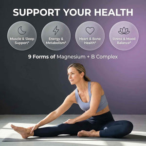 Clean Nutraceuticals Magnesium Complex with Magnesium Glycinate Citrate Malate Oxide Taurate Aspartate Orotate & Mag Chloride, Zinc Copper Manganese & Vitamin C B1 B2 B6 B12 Complex - 1Pack