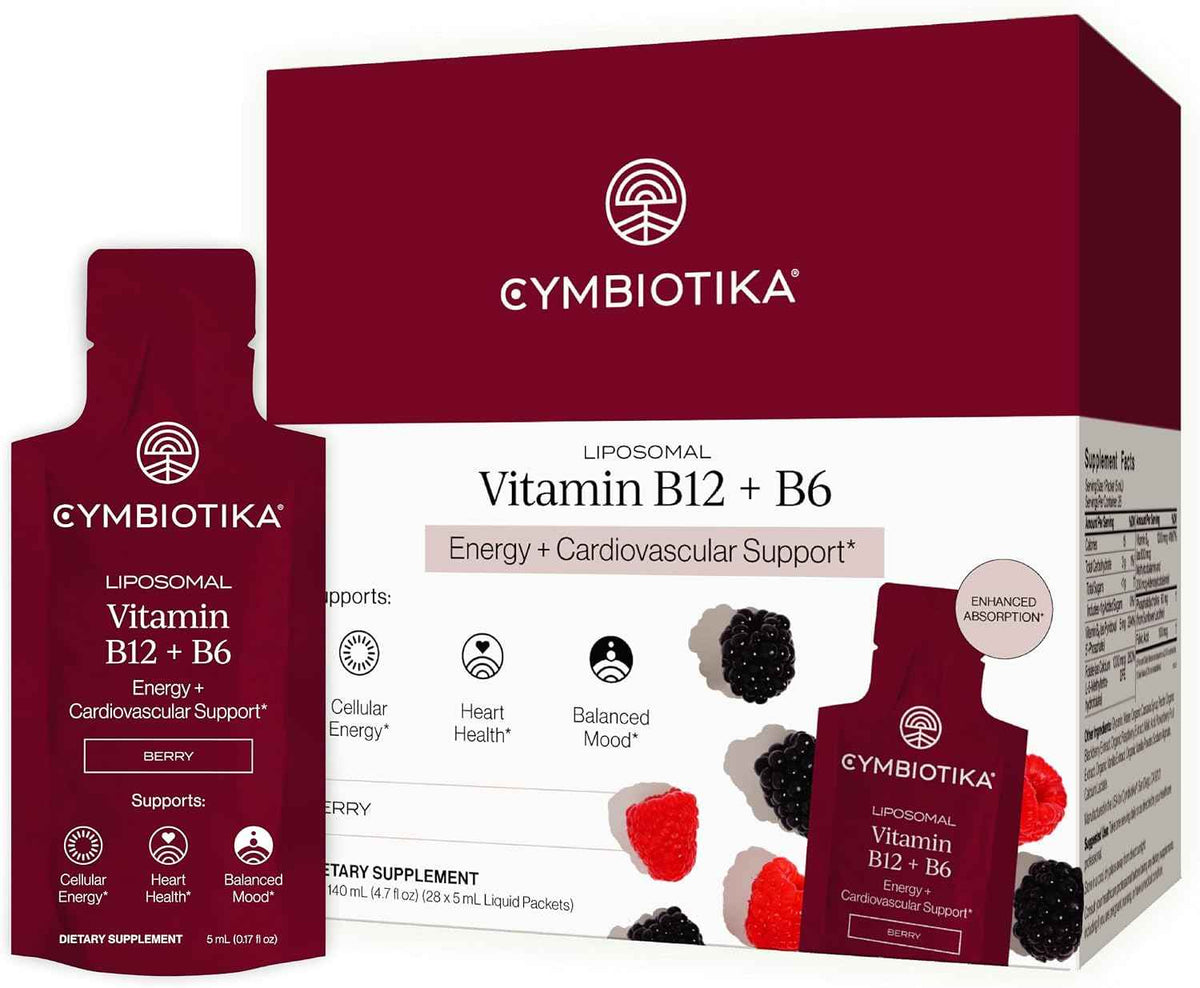 CYMBIOTIKA Liposomal B12 + B6 for Energy, Brain & Nerve Support