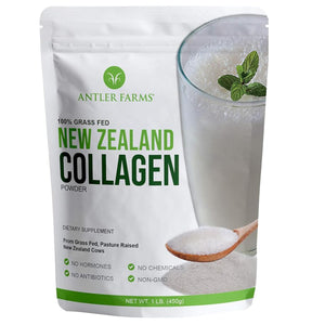 Antler Farms - 100% Pure New Zealand Collagen Powder from Grass Fed Cows, Unflavored, 1 lb - Hydrolyzed Cold Water Soluble Peptides, Keto Friendly, Bioavailable, Quick Dissolving Antler Farms buy supplements Au