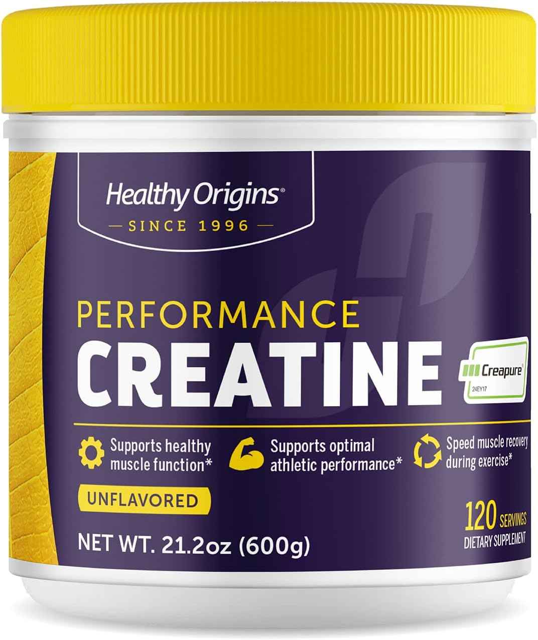 Healthy Origins Creatine Monohydrate Creapure Powder, 600g
