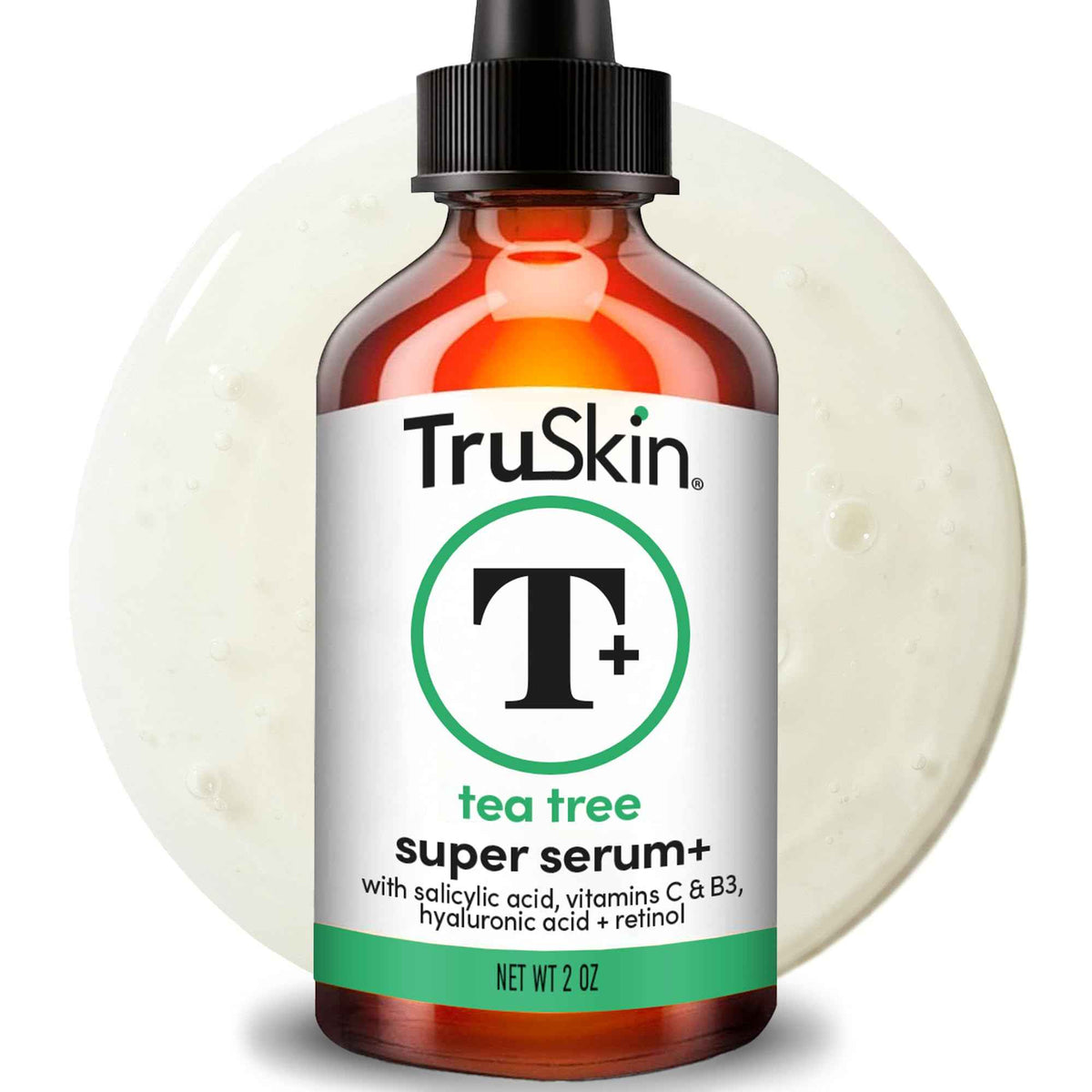 TruSkin Tea Tree Acne Serum with Salicylic Acid & Retinol, 1 fl oz | Helps to clarify acne-prone skin, refine the look of pores & complexion with Tea Tree, Niacinamide, and Vitamin C