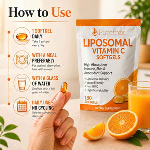 Liposomal Vitamin C 1000mg Softgels, 180 Vegan Softgels, High Absorption Vitamin C Supplement with Zinc, Acerola Cherry, Quercetin & BioPerine, Immune, Skin & Antioxidant Support, Made in UK