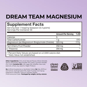 Hum Nutrition Dream Team Magnesium Bisglycinate Powder, L Theanine & Tart Cherry Magnesium Supplement Drink Mix, Support Rest, Relaxation & Sleep Routine, Gluten Free, Vegan, Cherry Lemon, 30 Servings HUM buy supplements Au