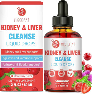29-in-1 Kidney and Liver Cleanse Detox & Repair Drops, High Absorption Cranberry and Milk Thistle Supplement, Natural Herbal Daily Detox Support for Kidney, Liver, Urinary Tract, Bladder, 60ml