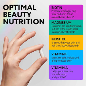 IQ BIOLOGY Biotin Bundle for Hair Growth with Collagen & Keratin for Hair Loss & Thinning Hair - Hair Skin and Nails Vitamins for Women & Men - Healthy Regrowth, Skin Glow & Nail Repair - 180 Caps