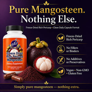 Natural Home Cures Freeze-Dried Mangosteen Rich Pericarp Capsules – 56+ Xanthones & Flavonoids, High ORAC Antioxidant Support, 515 mg, 120 Vegan Capsules Natural Home Cures buy supplements Au